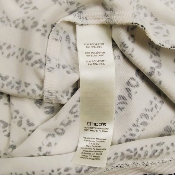 Chico's Zenergy Golf Polo Womens Sz 1 Med Black White Soft Short Sleeve Jersey - Picture 12 of 12